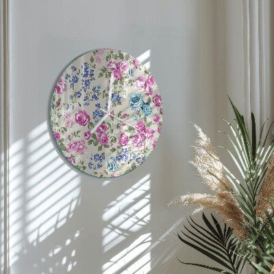 Glas wanduhr Rosen