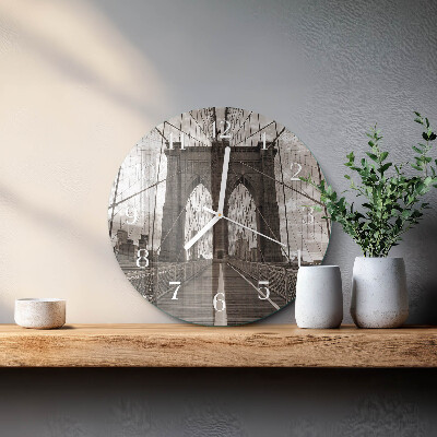 Glas wanduhr Brücke