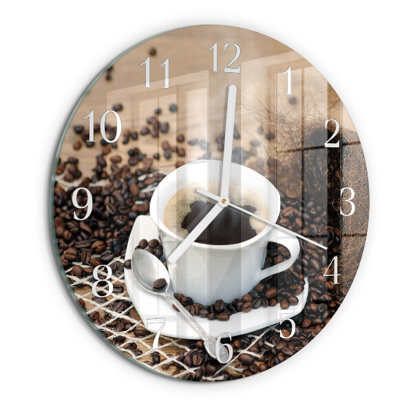 Glas wanduhr Tasse Kaffee