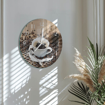 Glas wanduhr Tasse Kaffee