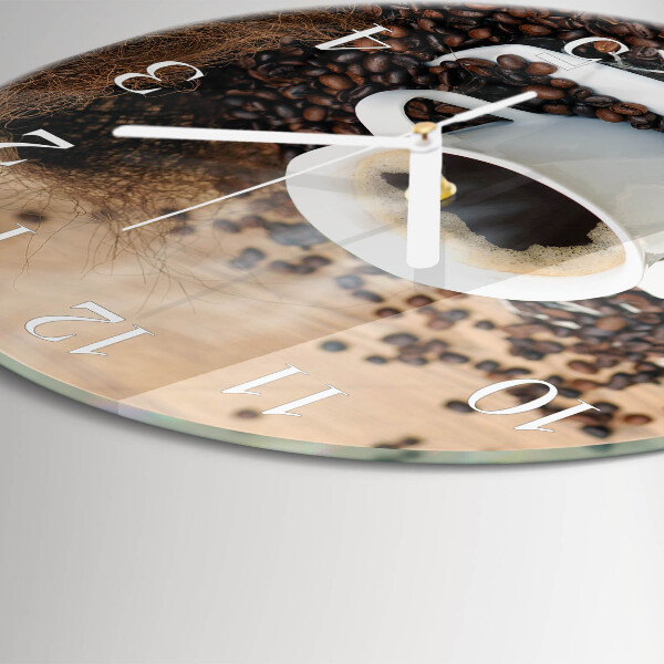 Glas wanduhr Tasse Kaffee