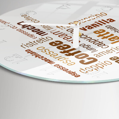 Glas wanduhr Kaffee