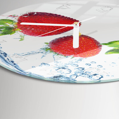Glas wanduhr Erdbeeren