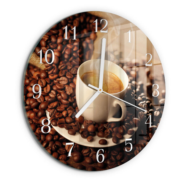 Glas wanduhr Tasse Kaffee