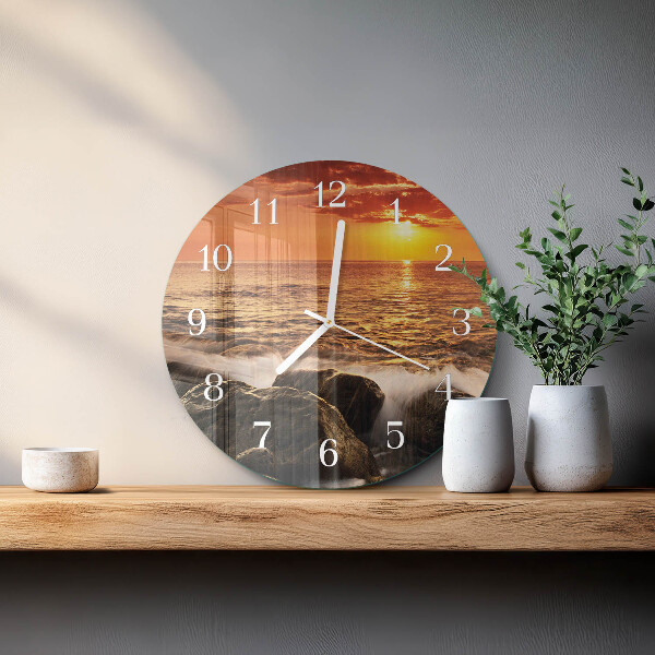 Glas wanduhr Sonnenuntergang
