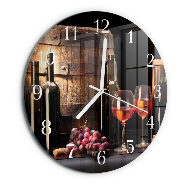 Glas wanduhr Weinfass