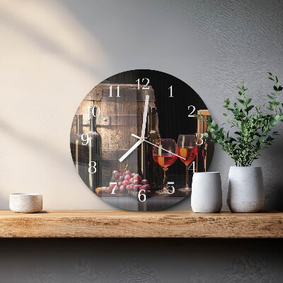 Glas wanduhr Weinfass
