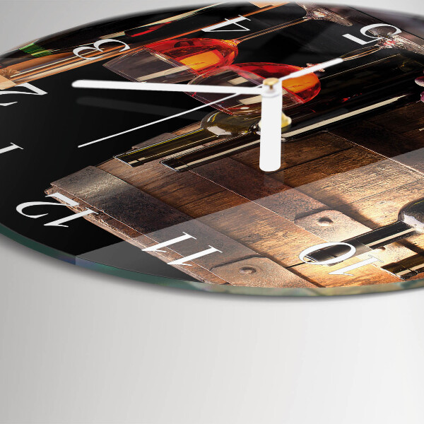 Glas wanduhr Weinfass