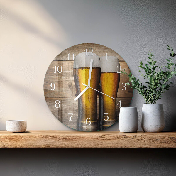 Glas wanduhr Bier