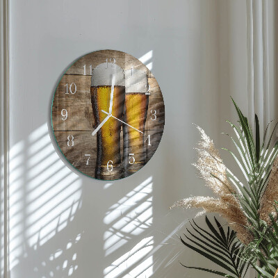 Glas wanduhr Bier