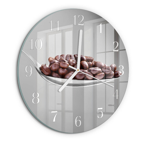 Glas wanduhr Ein Löffel Kaffee