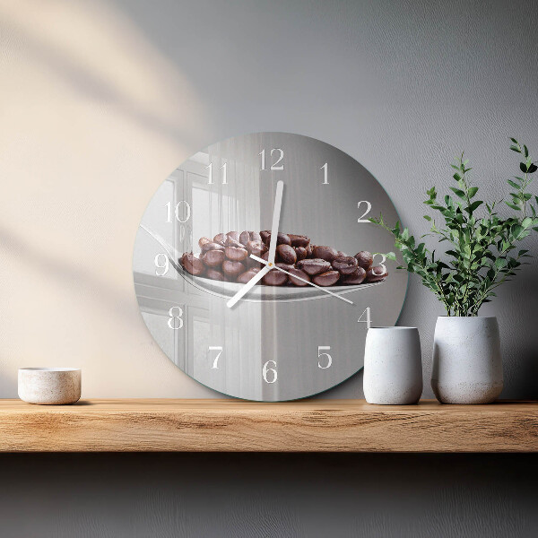 Glas wanduhr Ein Löffel Kaffee