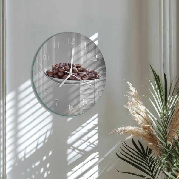 Glas wanduhr Ein Löffel Kaffee