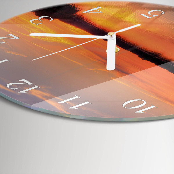 Glas wanduhr Sonnenuntergang