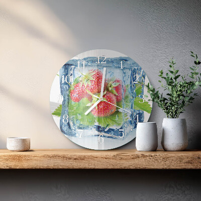 Glas wanduhr Erdbeereis
