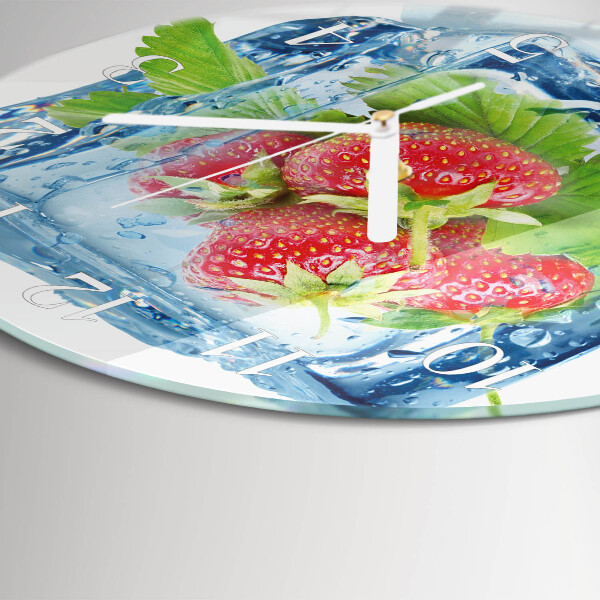 Glas wanduhr Erdbeereis