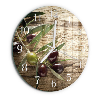Glas wanduhr Oliven