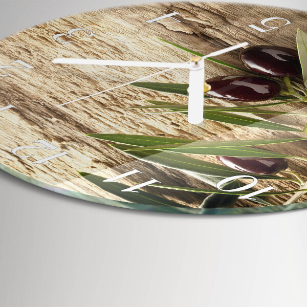 Glas wanduhr Oliven