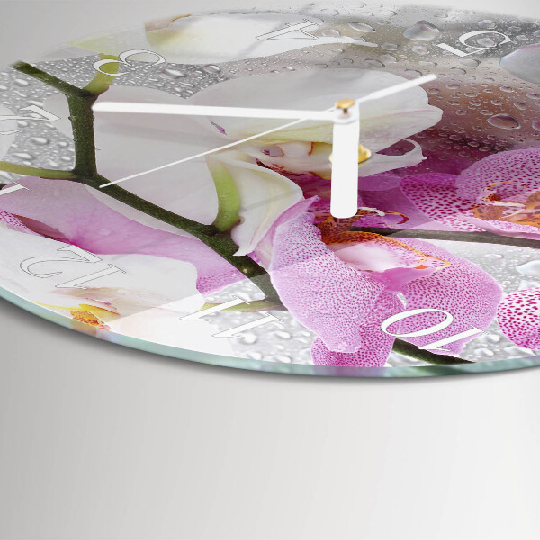 Glas wanduhr Orchidee