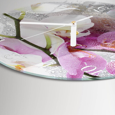 Glas wanduhr Orchidee