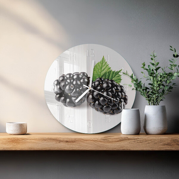 Glas wanduhr Brombeeren