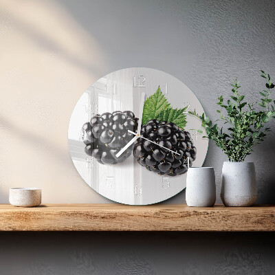 Glas wanduhr Brombeeren