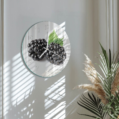 Glas wanduhr Brombeeren