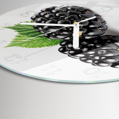 Glas wanduhr Brombeeren