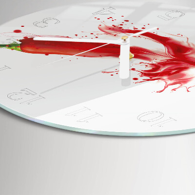 Glas wanduhr Chili-Pfeffer