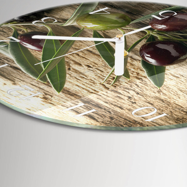 Glas wanduhr Oliven