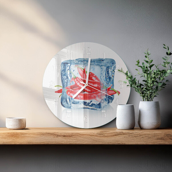 Glas wanduhr Chili mit Eiscreme