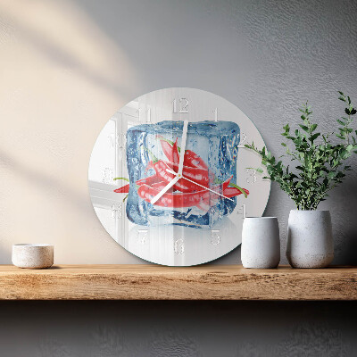 Glas wanduhr Chili mit Eiscreme