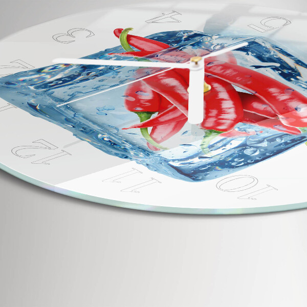 Glas wanduhr Chili mit Eiscreme