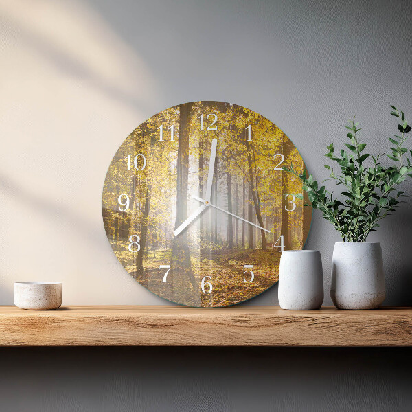 Glas wanduhr Herbst im Wald