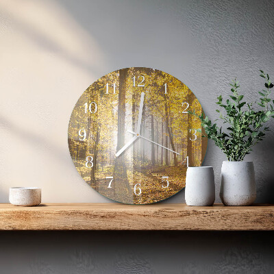 Glas wanduhr Herbst im Wald
