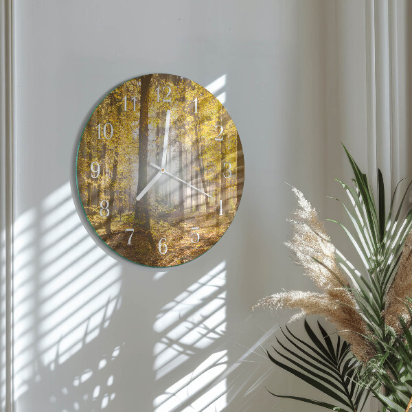 Glas wanduhr Herbst im Wald