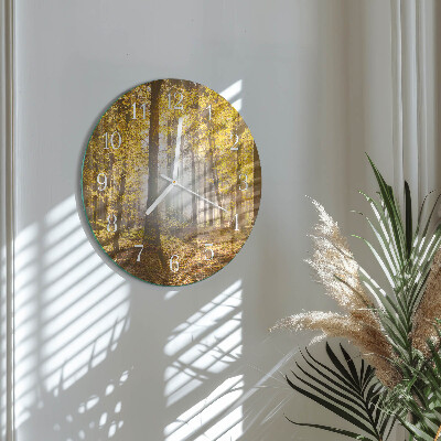 Glas wanduhr Herbst im Wald