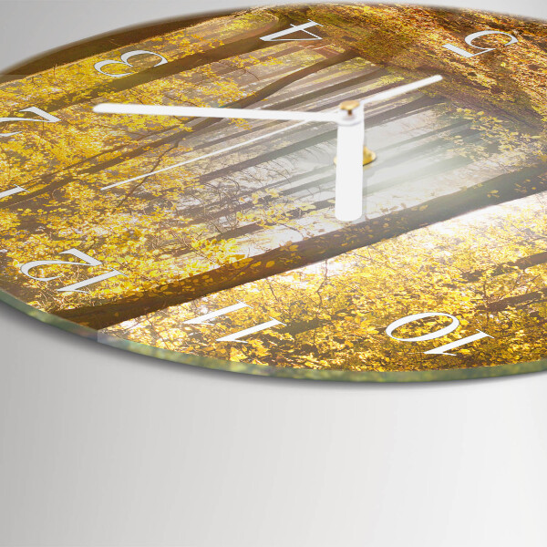 Glas wanduhr Herbst im Wald