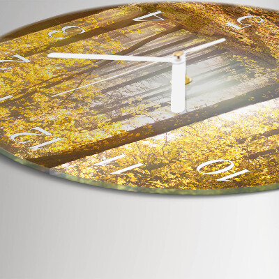 Glas wanduhr Herbst im Wald