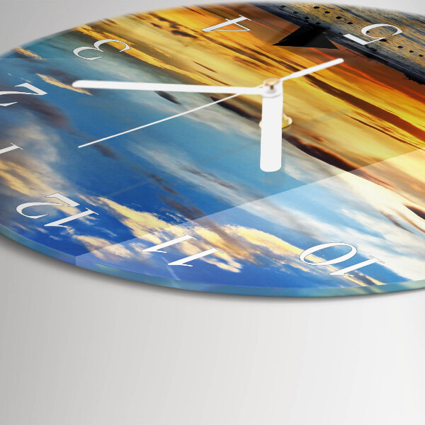 Glas wanduhr Sonnenuntergang