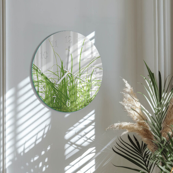 Glas wanduhr Gras