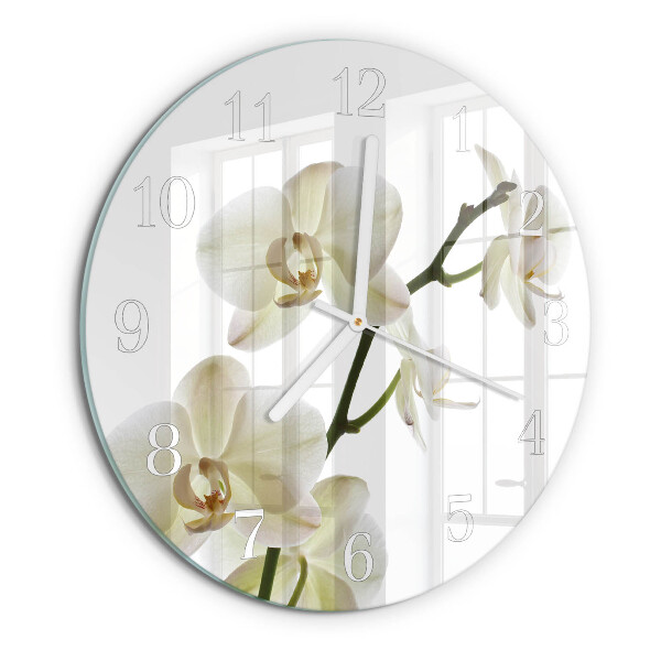 Glas wanduhr Orchidee