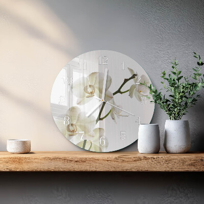 Glas wanduhr Orchidee