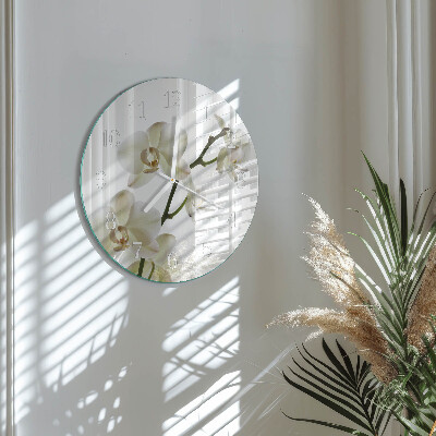 Glas wanduhr Orchidee