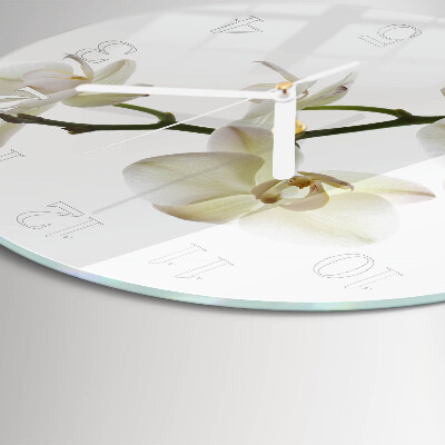 Glas wanduhr Orchidee