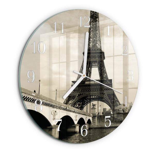 Glas wanduhr Paris