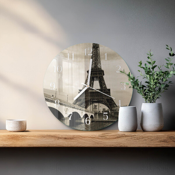 Glas wanduhr Paris