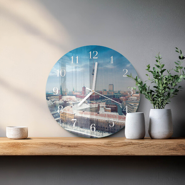 Glas wanduhr Winterstadt