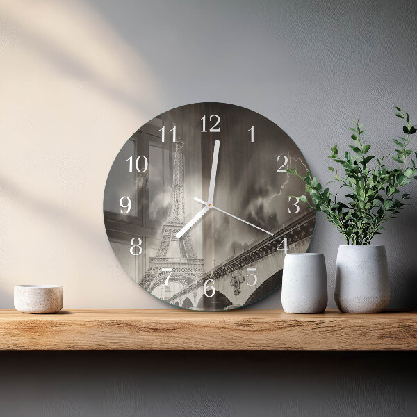Glas wanduhr Paris