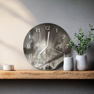 Glas wanduhr Paris